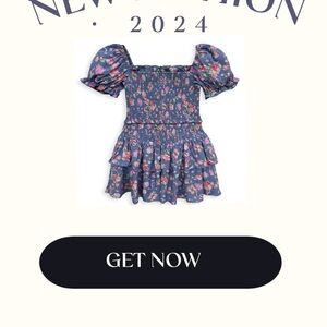 Katie J NYC Blue Floral Kids Dress
